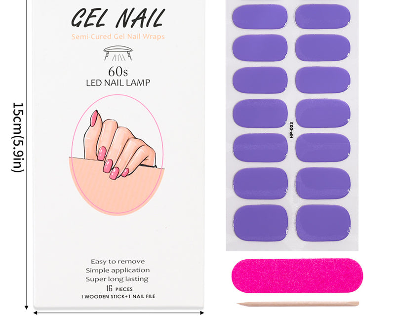 UV Gel Nail Stickers Semi-Cured Phototherapy Nail Set