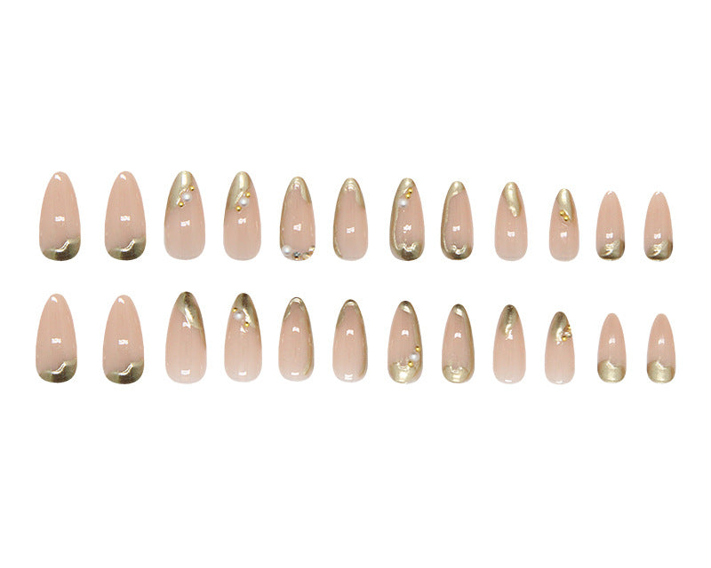 Three-dimensional gold-plated almond-shaped decorative armor