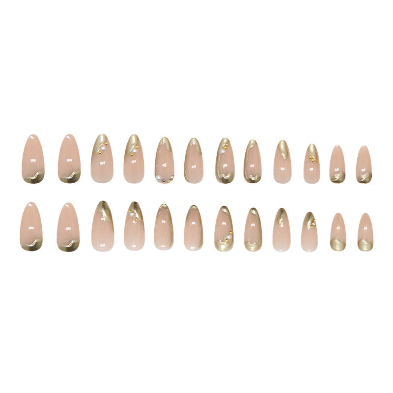 Three-dimensional gold-plated almond-shaped decorative armor